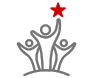 People icons holding up a star representing Leadership